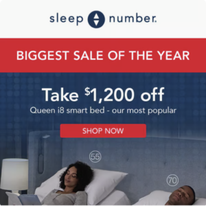 Sleepnumber.com email sent August 19 2024